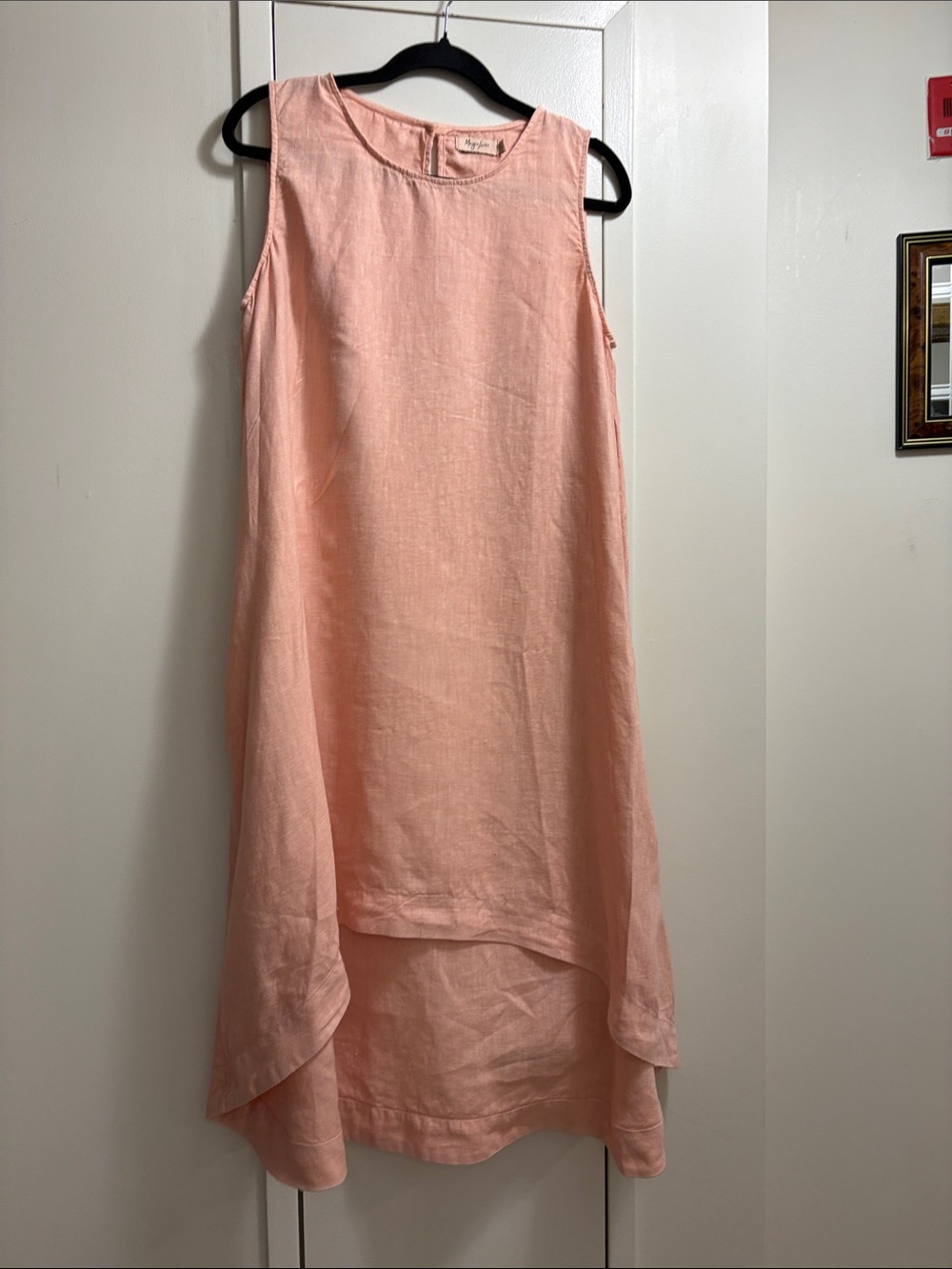 Magic Linen Light peach Sleeveless Linen High-Low Dress